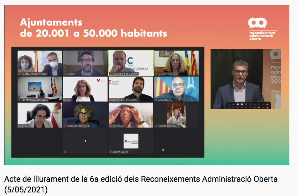 Lliurament dels guardons Administració Oberta